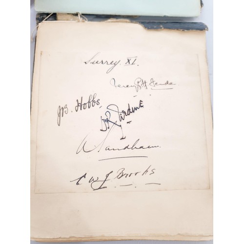 129 - An autograph book, a Duncan Edwards autograph and three scrapbooks of cricketers. UK shipping £14.