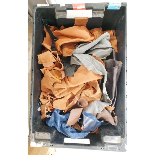 140 - Two boxes of Italian leather off cuts. No shipping. Arrange collection or your own packer and shippe... 