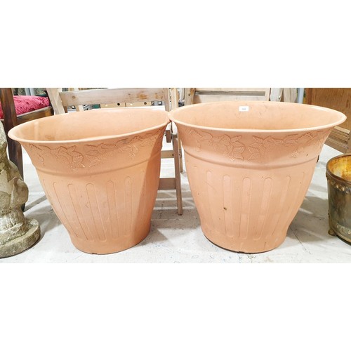 169 - Two large plastic planters, height 45cm, diameter 55.5cm. No shipping. Arrange collection or your ow... 