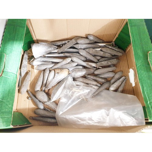 202 - A box of lead fishing weights. No shipping. Arrange collection or your own packer and shipper, pleas... 