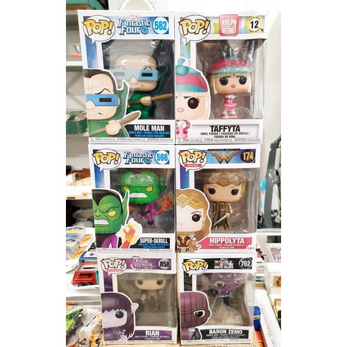 228 - Six Funko Pop figures including Marvel and DC together with boxed model vehicles including Huddersfi... 