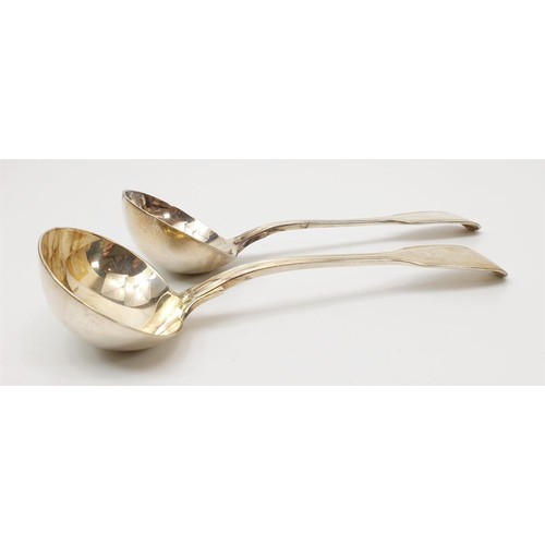 45 - A matched pair of Victorian hallmarked silver ladles, weight 176g, London 1846 and 1854. UK shipping... 