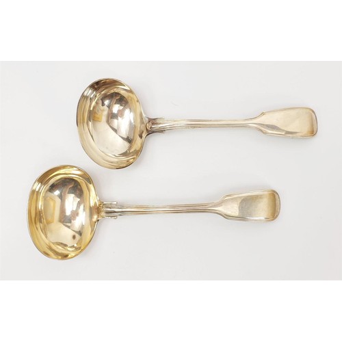 45 - A matched pair of Victorian hallmarked silver ladles, weight 176g, London 1846 and 1854. UK shipping... 