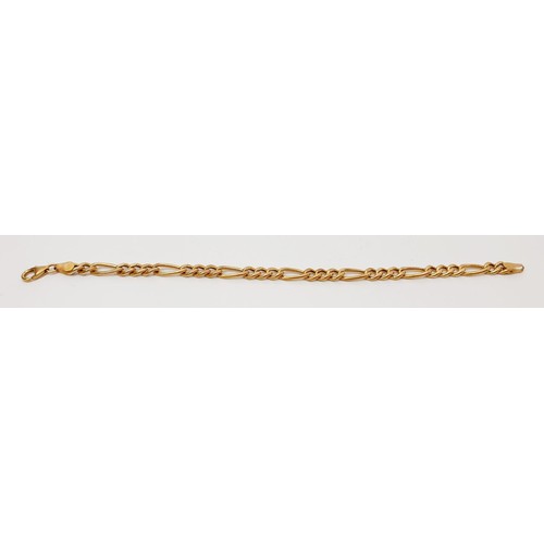 22 - A hallmarked 9ct gold curb link bracelet, length 18.5cm, weight 3.7g. UK shipping £14.