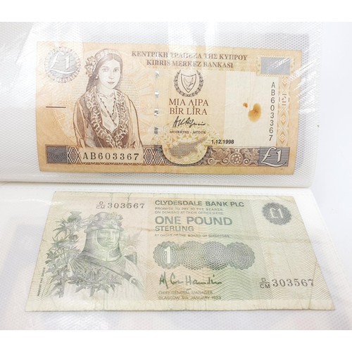 21 - Selection of bank notes including WWII Malaya cent notes. UK shipping £14.