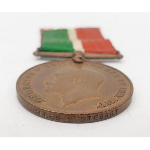 101 - A WWI Mercantile Marine Medal relating to ALLAN H. STEWART. UK shipping £14.