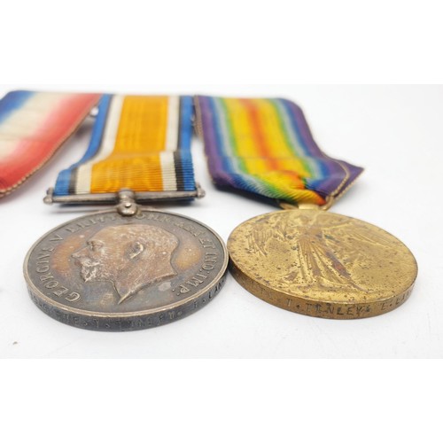 124 - WWI Victory, 1914-18 War and 1914-15 Star medals relating to 18545 Pte. T. Tinley. E. LAN. R. with A... 