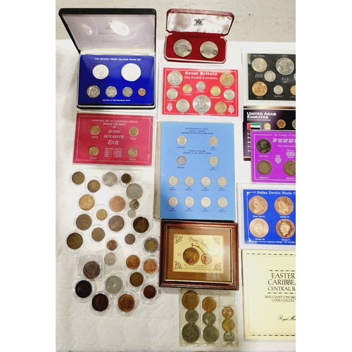 35 - Selection of British and foreign coinage including sets. UK shipping £14.