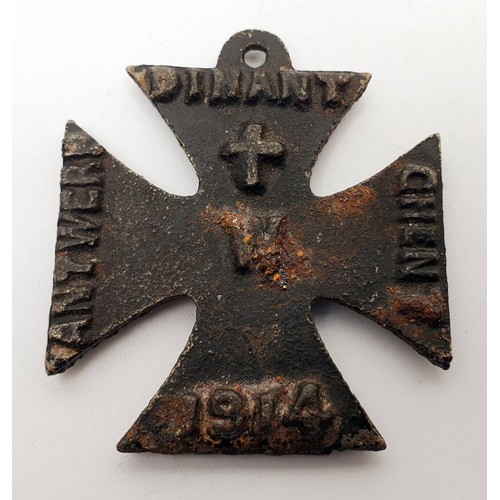 147 - A WWI 1914 British anti-German propaganda Iron Cross. UK shipping £14.