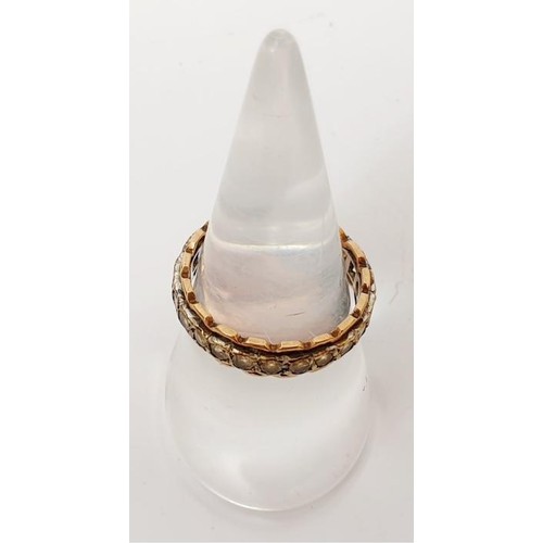 11 - A 9ct white and rose gold ring set with white stones, gross weight 3.1g, size O/P. UK shipping £14.