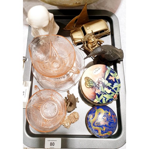 80 - A tray of assorted including Old Tupton Ware. No shipping. Arrange collection or your own packer and... 