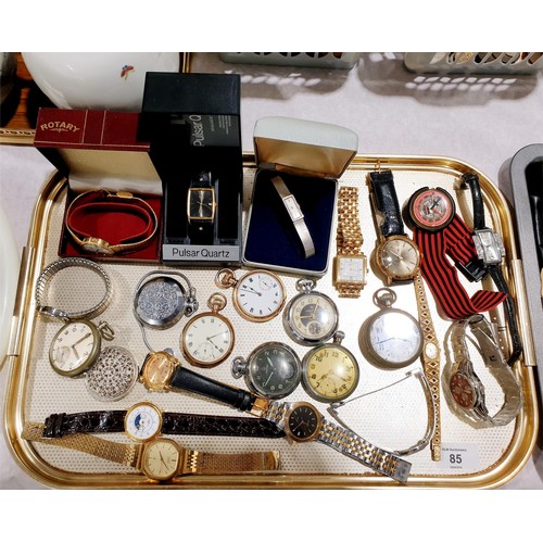 85 - A selection of wrist and pocket watches. UK shipping £14.