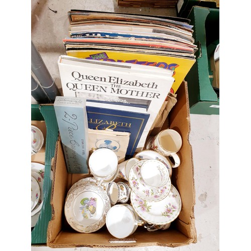 99 - Three boxes of ceramics and assorted including a Royal Albert 