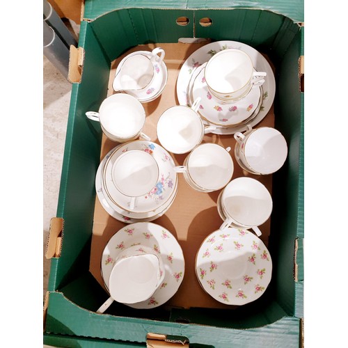 99 - Three boxes of ceramics and assorted including a Royal Albert 