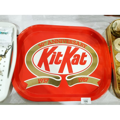 106 - A vintage Kit-Kat 50th anniversary tray, a Peter Pan pop-up book and a Thomas the Tank Engine book. ... 