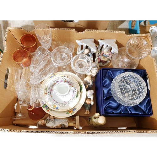 121 - Four boxes of glass, china and assorted. No shipping. Arrange collection or your own packer and ship... 