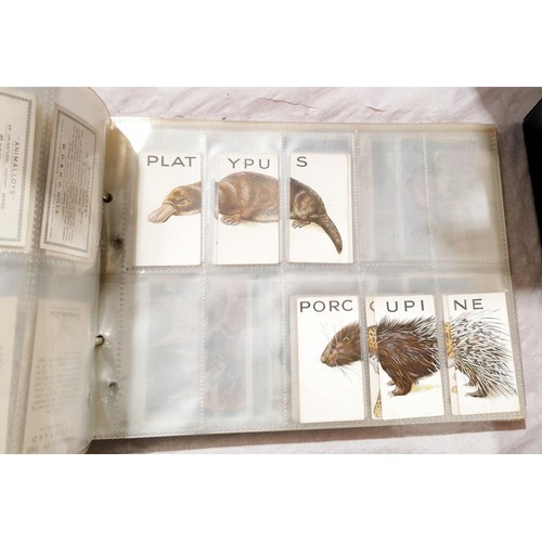 136 - Three folders of nature and wild life cigarette cards. UK shipping £14.