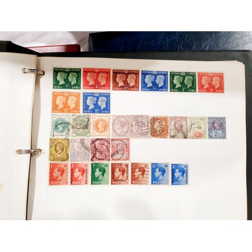 137 - A folder of stamps including a penny red. UK shipping £14.