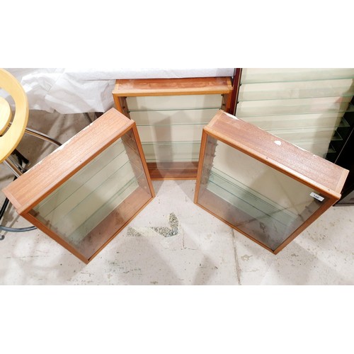 149 - Three collector's wall hanging display cabinets 63x47x12cm. No shipping. Arrange collection or your ... 