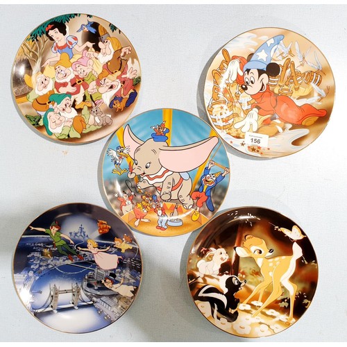 156 - Five Walt Disney collector's plates, diameter 21cm together with other collector's plates and other ... 