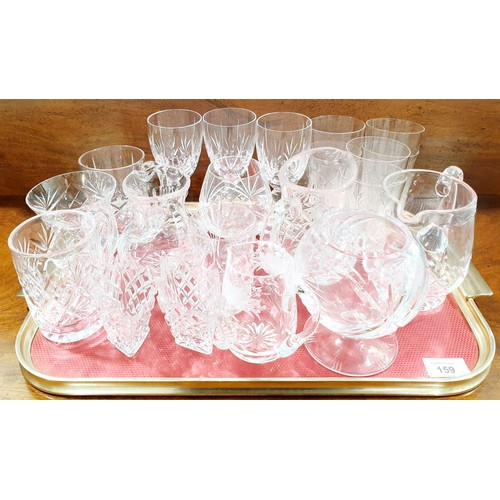 159 - Two trays of cut and other glassware. No shipping. Arrange collection or your own packer and shipper... 