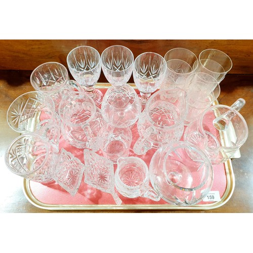 159 - Two trays of cut and other glassware. No shipping. Arrange collection or your own packer and shipper... 