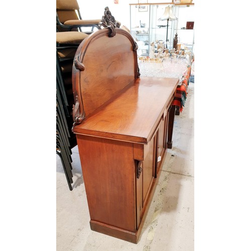 161 - A Victorian mahogany chiffonier with two drawers and cupboard under, 143.5x120x44cm. No shipping. Ar... 