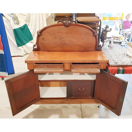 161 - A Victorian mahogany chiffonier with two drawers and cupboard under, 143.5x120x44cm. No shipping. Ar... 