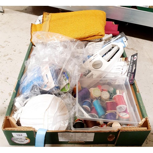 164 - A box of sewing items. No shipping. Arrange collection or your own packer and shipper, please. Elect... 