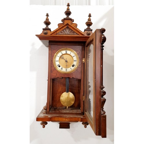 169 - An antique wall clock, length 80cm. No shipping. Arrange collection or your own packer and shipper, ... 