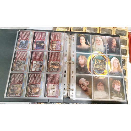 199 - A Topps Lord of the Rings trading card folder with a Fellowship of the Ring 72 card base set and The... 