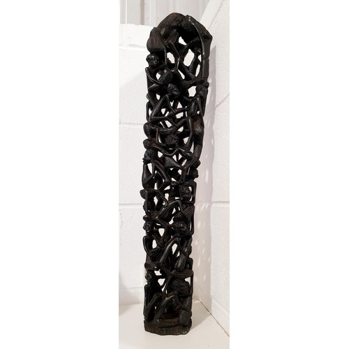 225 - A vintage African ebony Makonde sculpture, height 72cm. No shipping. Arrange collection or your own ... 