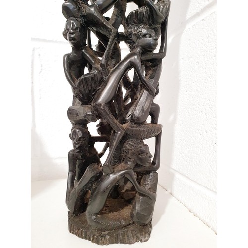 225 - A vintage African ebony Makonde sculpture, height 72cm. No shipping. Arrange collection or your own ... 