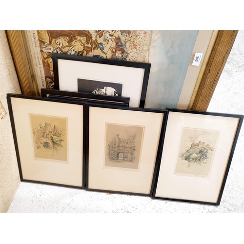 265 - A selection of framed prints including military and Masonic interest, the largest 55x79cm. No shippi... 