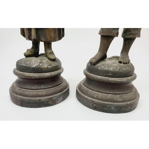 145 - A pair of French spelter figures 