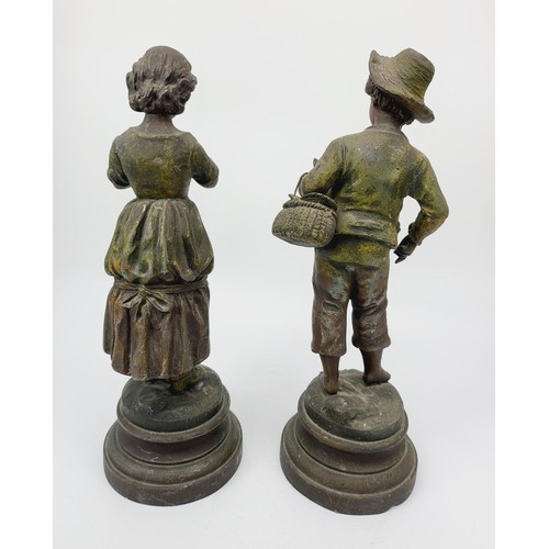 145 - A pair of French spelter figures 