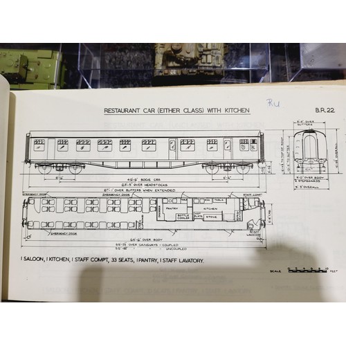 179 - A box containing model railway controllers, ephemera and a vintage British Railways diagrams of coac... 