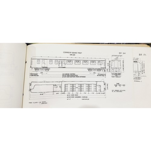 179 - A box containing model railway controllers, ephemera and a vintage British Railways diagrams of coac... 