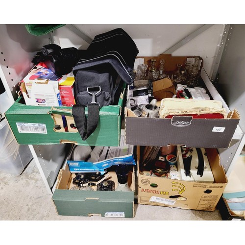 183 - Four boxes of bric-a-brac. No shipping. Arrange collection or your own packer and shipper, please. E... 