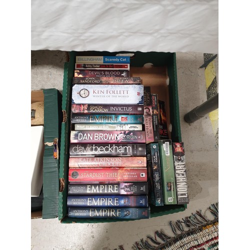 79 - Three boxes of books and assorted. No shipping. Arrange collection or your own packer and shipper, p... 