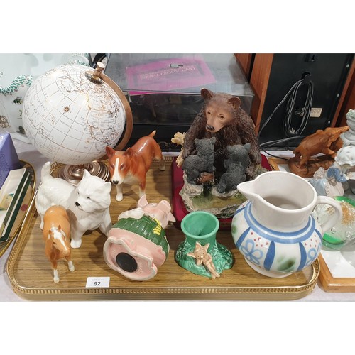 92 - A tray of assorted including a Buchan hand painted jug and a Wade NatWest moneybox. No shipping. Arr... 