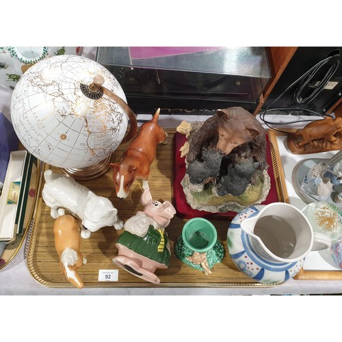 92 - A tray of assorted including a Buchan hand painted jug and a Wade NatWest moneybox. No shipping. Arr... 