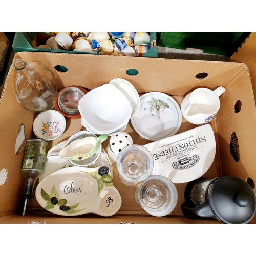 103 - Two boxed of glass, china and assorted including a ceramic horse bust, height 26cm. No shipping. Arr... 