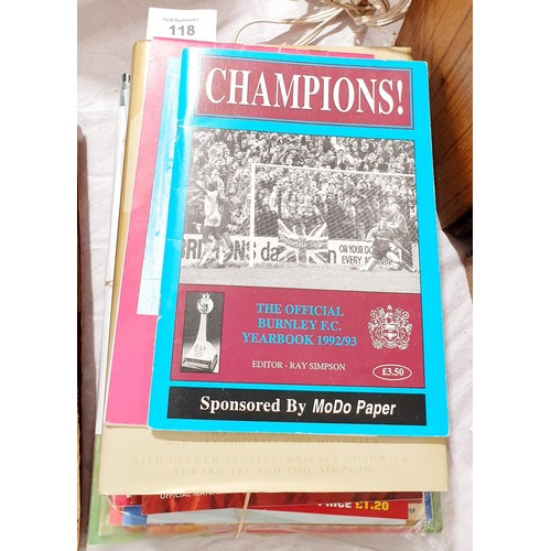 118 - A selection of vintage Burnley FC programmes including European Cup, European Fairs Cup together wit... 