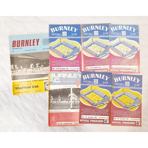 118 - A selection of vintage Burnley FC programmes including European Cup, European Fairs Cup together wit... 