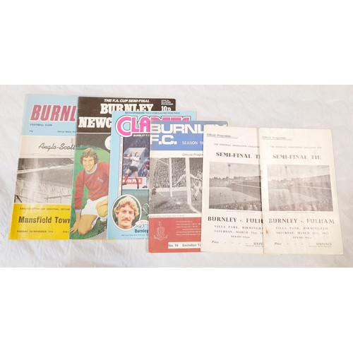 118 - A selection of vintage Burnley FC programmes including European Cup, European Fairs Cup together wit... 