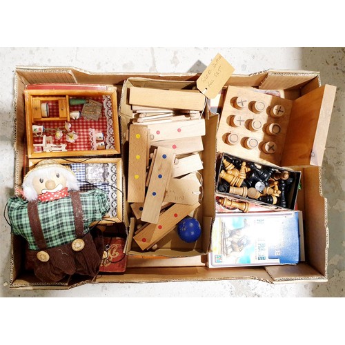 181 - A box of toys and games. No shipping. Arrange collection or your own packer and shipper, please. Ele... 