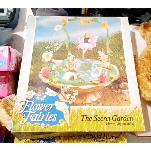 191 - Four Flower Faries playsets: Secret Garden, The Fairyland Home, Bedchamber and Coach. No shipping. A... 