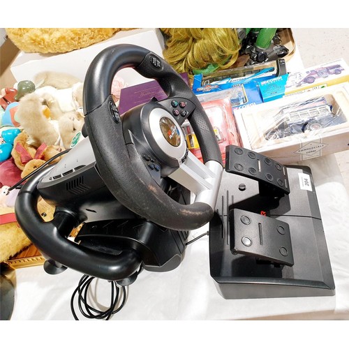 204 - An XR Racing steering wheel and pedal set for PS4, Nintendo Switch and Xbox 1. UK shipping £14.