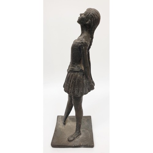 223 - A cast lead figure of a Degas style ballerina height 24.5cm. UK shipping £14.